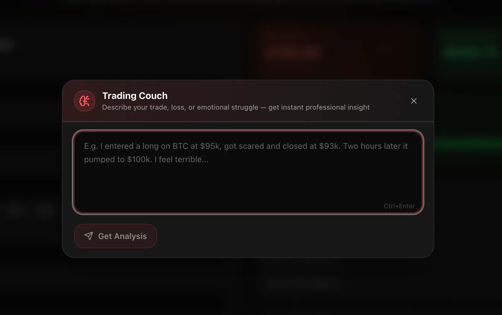 Trading Couch β chat with the AI trading psychologist